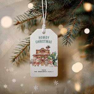 Howdy Christmas   Fun Western Desert Gift Tags
