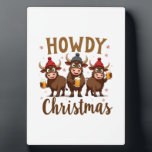 Howdy Christmas Funny Highland Cow Xmas Cows Lover Plaque<br><div class="desc">Howdy Christmas Funny Highland Cow Xmas Cows Lover Cute T-Shirt (3)</div>