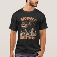 Howdy Christmas Santa Hat Retro Western Cowboy Chr