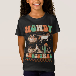 Howdy Christmas Santa Riding Horse Xmas Western Re T-Shirt