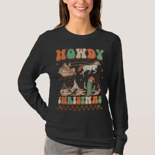 Howdy Christmas Santa Riding Horse Xmas Western Re T-Shirt