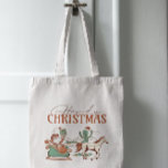 Howdy Christmas Typography, Texas Symbol Graphics Tote Bag<br><div class="desc">Cute Howdy Christmas with a cool retro typography design and Christmas symbols Texas vibe. Howdy Santa with sled and other Texas symbols.</div>