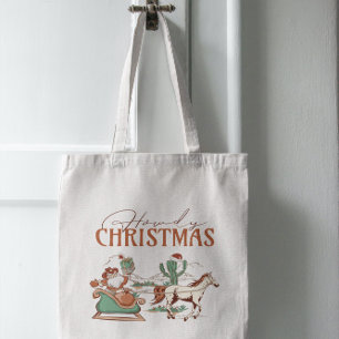 Howdy Christmas Typography, Texas Symbol Graphics Tote Bag