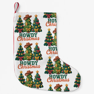 Howdy Christmas Western Cowgirl Cowboy Country Small Christmas Stocking