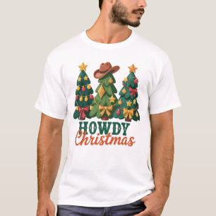 Howdy Christmas Western Cowgirl Cowboy Country T-Shirt