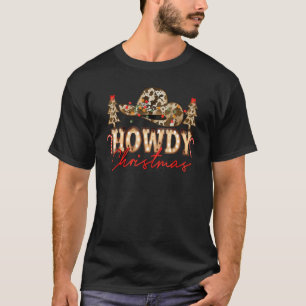 Howdy Christmas Western Happy Holidays Country Cow T-Shirt