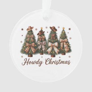 Howdy Christmas Western Xmas Tree Leopard Bow Ornament