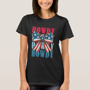 Howdy Coquette Bow Western Country Rodeo Cowgirl 4 T-Shirt