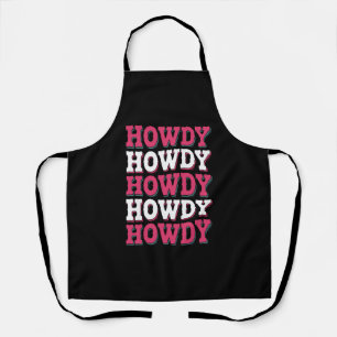 Howdy Cow Western Country Vintage Cowgirl  Apron