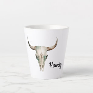 Howdy Cowboy Bullhorns Latte Mug