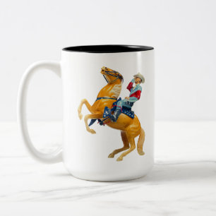 Howdy Cowboy on a Horse Two-Tone Coffee Mug