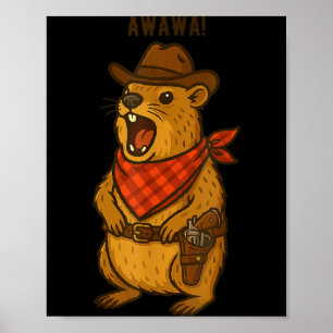 Howdy Cowboy Rock Hyrax Awawa Western Funny _1  Poster
