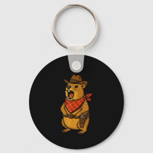 Howdy Cowboy Rock Hyrax Awawa Western Funny  Key Ring