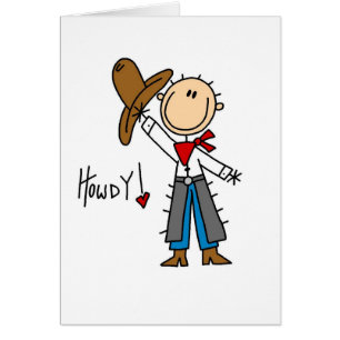 Howdy! Cowboy Stick Figure Card