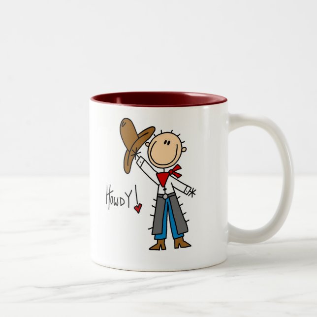 Howdy! Cowboy Stick Figure Mug (Right)