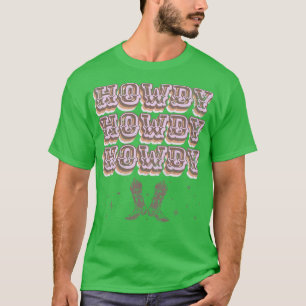 Howdy Cowgirl Boots Country Western Cosmic Vintage T-Shirt