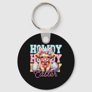 Howdy Easter Bunny Ears Happy Easter Day  Key Ring