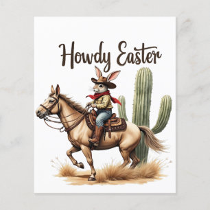 Howdy Easter Bunny Riding a Horse Cowboy  Flyer