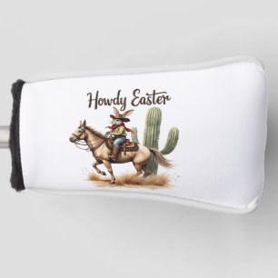 Howdy Easter Bunny Riding a Horse Cowboy Golf Head Cover