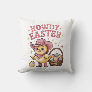 Howdy Easter Chick Cute Egg Hunt Spring Farm Cushion