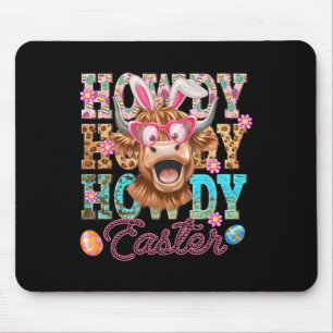 Howdy Easter Cute Cow Easter Western Easter Bunny Mouse Pad