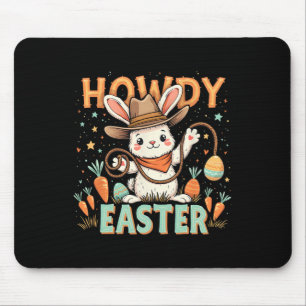 Howdy Easter Cute Cowboy Bunny Western Egg Hunts G Mouse Pad