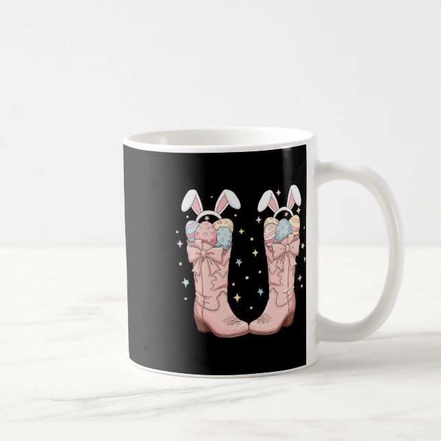 Howdy Easter Western Easter Bunny Cowboy Boots Eas Coffee Mug (Right)