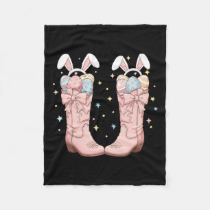 Howdy Easter Western Easter Bunny Cowboy Boots Eas Fleece Blanket