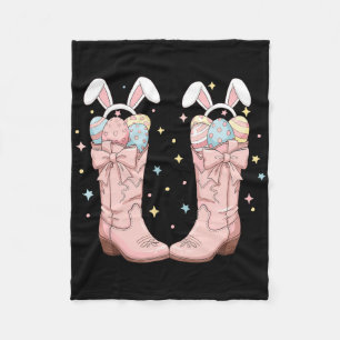 Howdy Easter Western Easter Bunny Cowboy Boots Eas Fleece Blanket