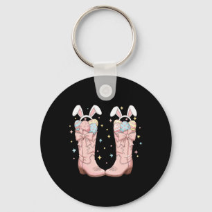 Howdy Easter Western Easter Bunny Cowboy Boots Eas Key Ring
