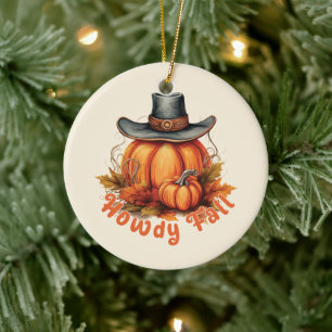 Howdy Fall – Rustic Autumn Vibes Ceramic Tree Decoration
