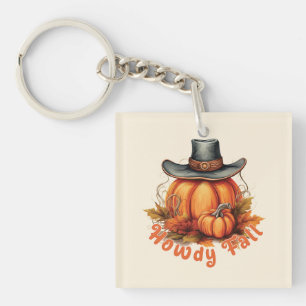 Howdy Fall – Rustic Autumn Vibes Key Ring