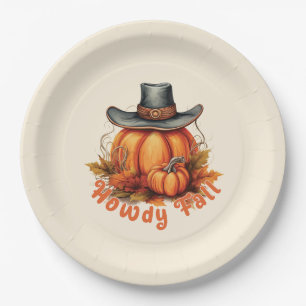 Howdy Fall – Rustic Autumn Vibes Paper Plate