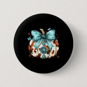 Howdy Fall Western Pumpkin Halloween Cowhide Pumpk 6 Cm Round Badge