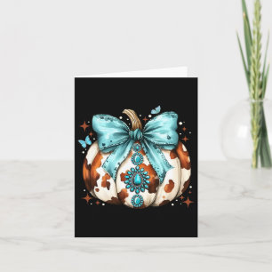 Howdy Fall Western Pumpkin Halloween Cowhide Pumpk Card