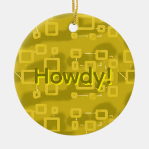 Howdy Geometric  Ceramic Tree Decoration