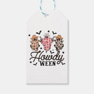 Howdy Ghost Halloween Rodeo Western Howdy Cowboy Gift Tags