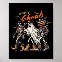 Howdy Ghouls Skeleton Cowboy Western Rodeo Hallowe