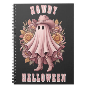 Howdy Halloween Pink Cowboy Ghost Notebook