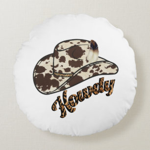 Howdy Hat - Howdy honey - Howdy Round Cushion