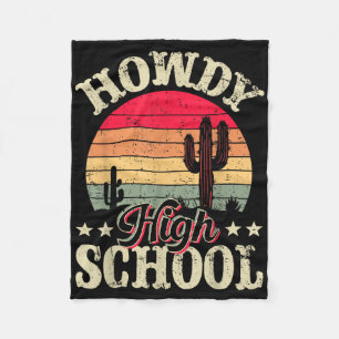Howdy High School Western Girl Country Rodeo Vinta Fleece Blanket