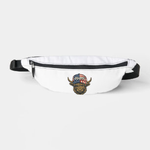 Howdy Highland Cow Patriotic Vintage Western Desig Bum Bags