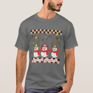Howdy Holiday Christmas Retro Christmas Snowman St T-Shirt
