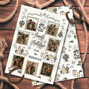 Howdy Holiday Photo Western Hand Drawn lasso Frame