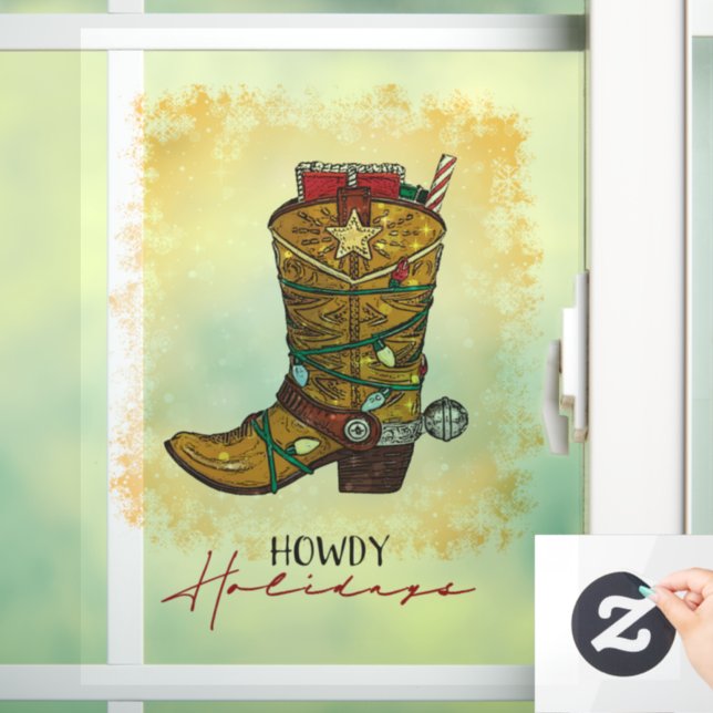 Howdy Holidays Christmas Lights Cowboy Boot (Home)