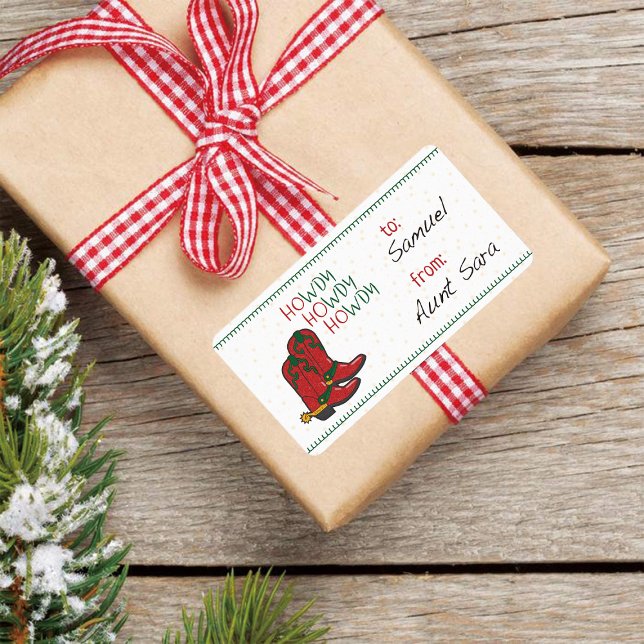 HOwdy HOwdy HOwdy Christmas Cowboy Boots Gift Tag (Creator Uploaded)