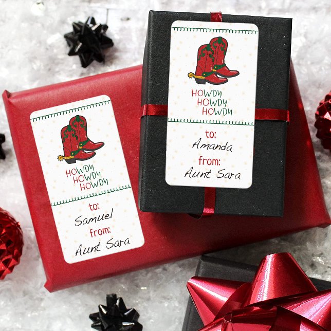 HOwdy HOwdy HOwdy Christmas Cowboy Boots Gift Tag (Creator Uploaded)