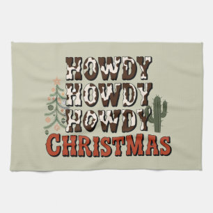 Howdy Howdy Howdy Christmas Family Xmas Party Gift Tea Towel