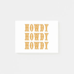Howdy Howdy Howdy Cool Cowboy Western Post-it Notes