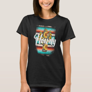 HOWDY  Leopard Cactus Serape Cactus print Sunflowe T-Shirt